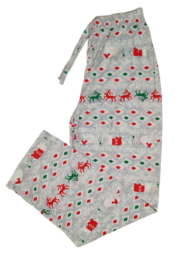 Pantaloni pijama dama Craciun,Culoare Gri ,Engros